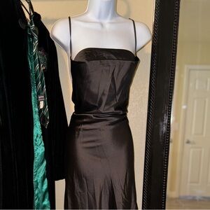 Black satin dress